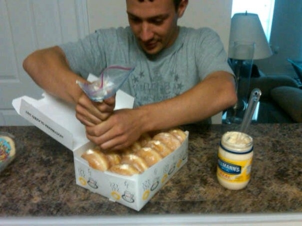 And for a really cruel prank, fill doughnuts with mayo.