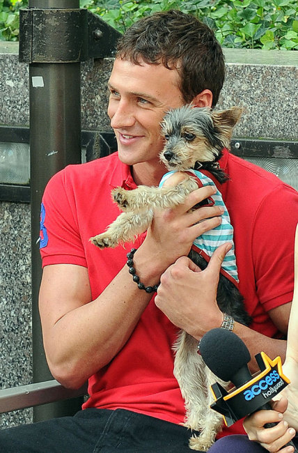 Ryan Lochte with Puppy