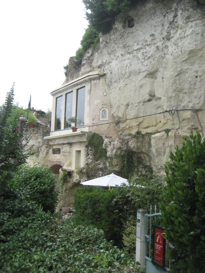 Built into the cliff side 