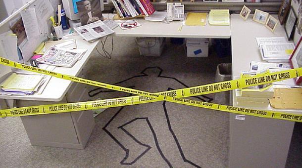 April Fool's at the office! Crime Scene Prank