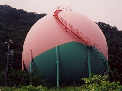 Colorful Gas Tanks In Japan
