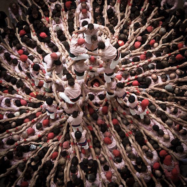 Human Tower Competition in Tarragona, Spain