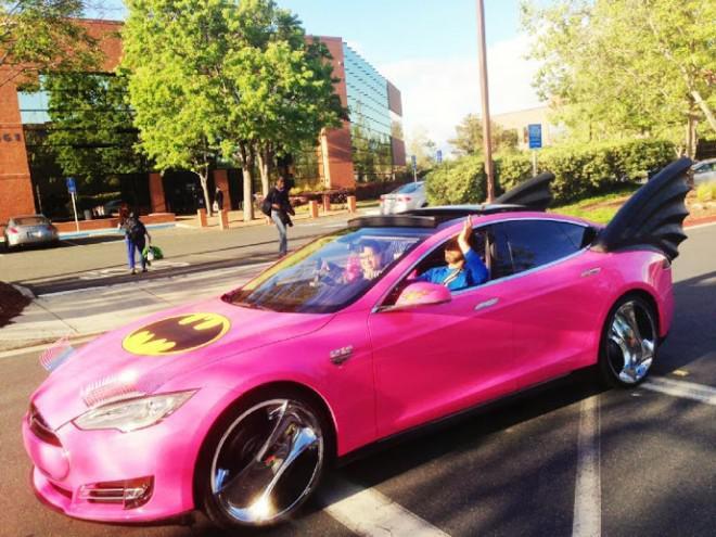 Sergey Brin's Car Turned into a Pink Batmobile