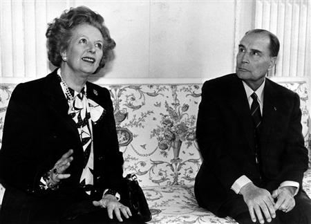 Thatcher and French President Francois Mitterrand
