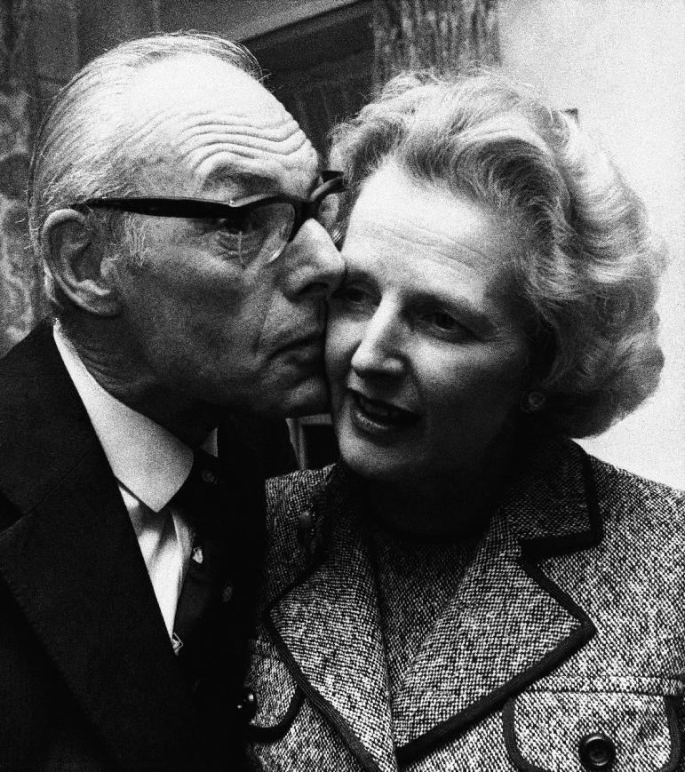  Margaret Thatcher gets a kiss 