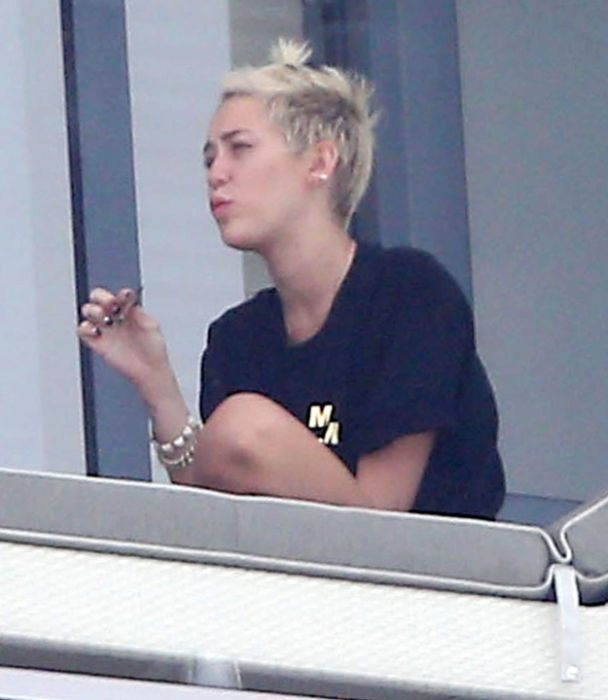 Miley Cyrus Smoking A Joint 