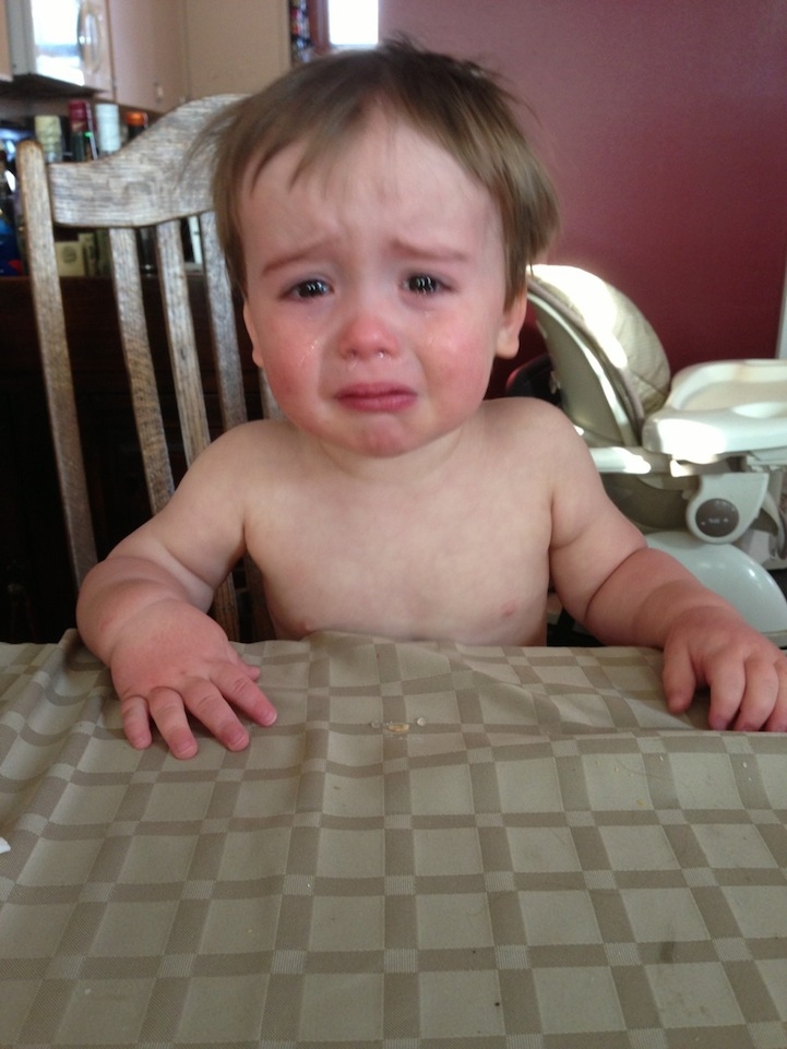 "I have no idea why my son is crying."
