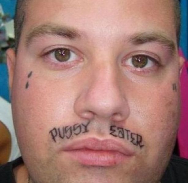 A tattoo instead of  mustache