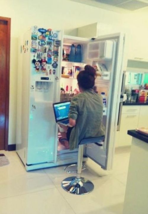 Lazy people use fridge instead of air conditioning