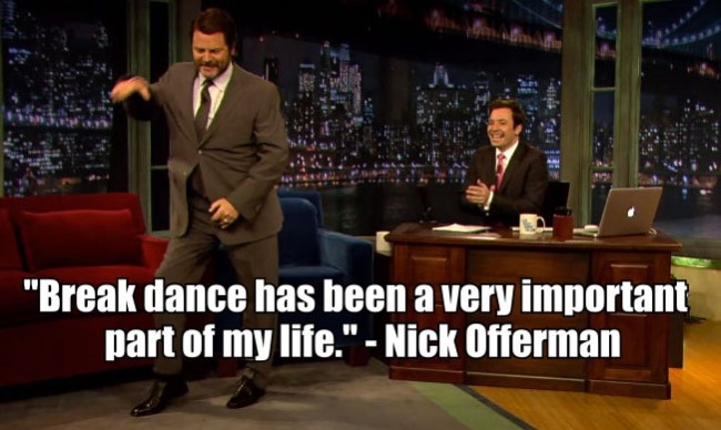 Nick Offerman Break Dances On Fallon, and is GLORIOUS