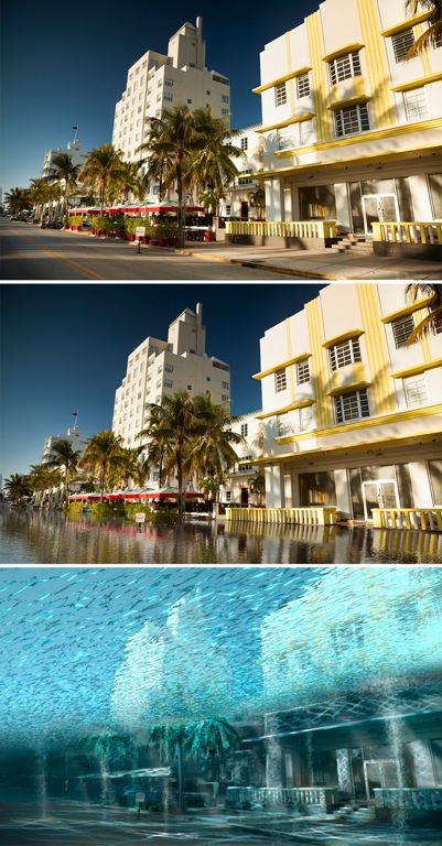 The Art Deco facades of Ocean Drive in Miami Beach