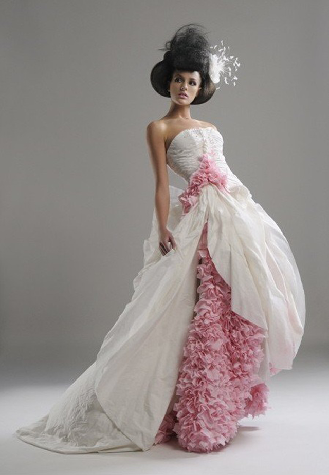 Gown made from toilet paper
