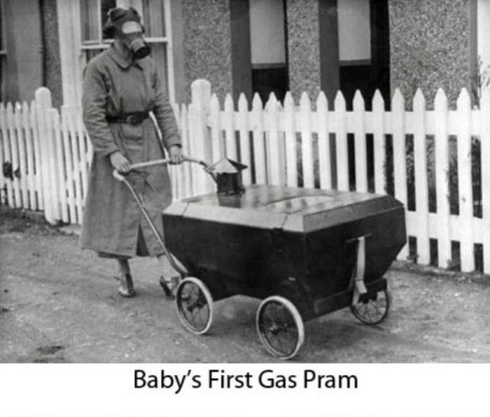 Baby's first gas pram