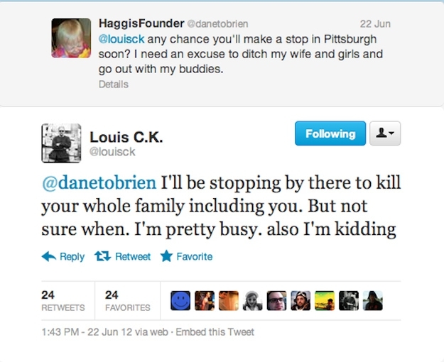 Louie C.K. Insulting His Fans on Internet, Hilarious