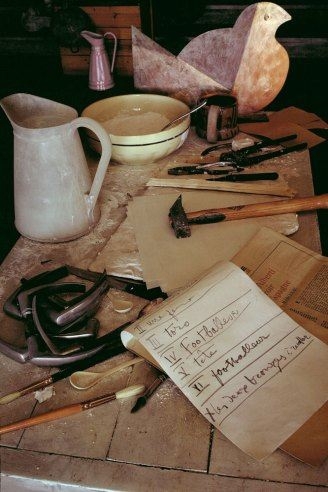 Picasso's workbench with notes, Mougins, France,