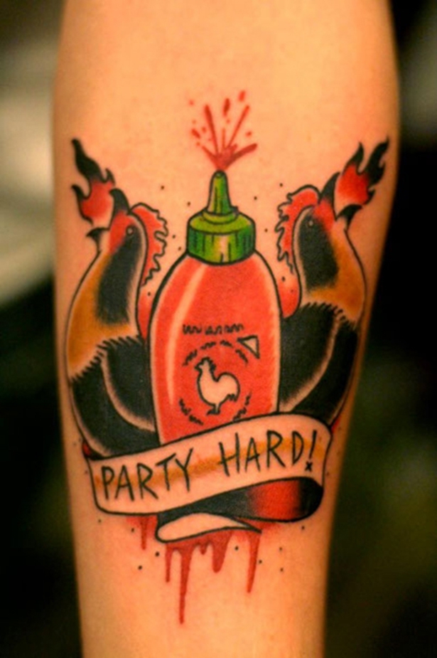 Sriracha tattoo 