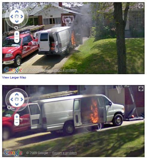 Burning van in Canada