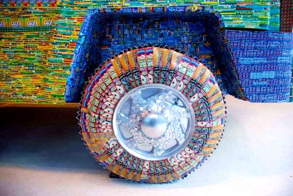 Discarded Lottery Tickets Turned Into Extravagant Items 