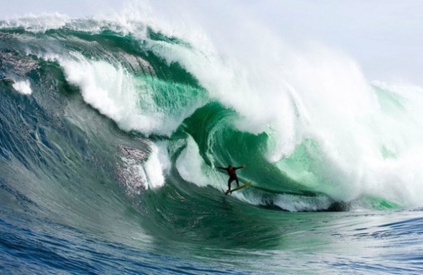 Giant Wave Over Surfer 