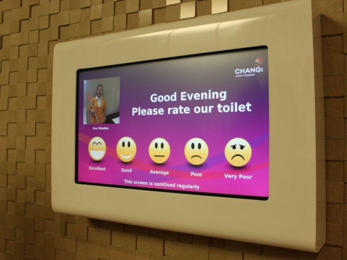 Cool bathrooms at Changi Airport
