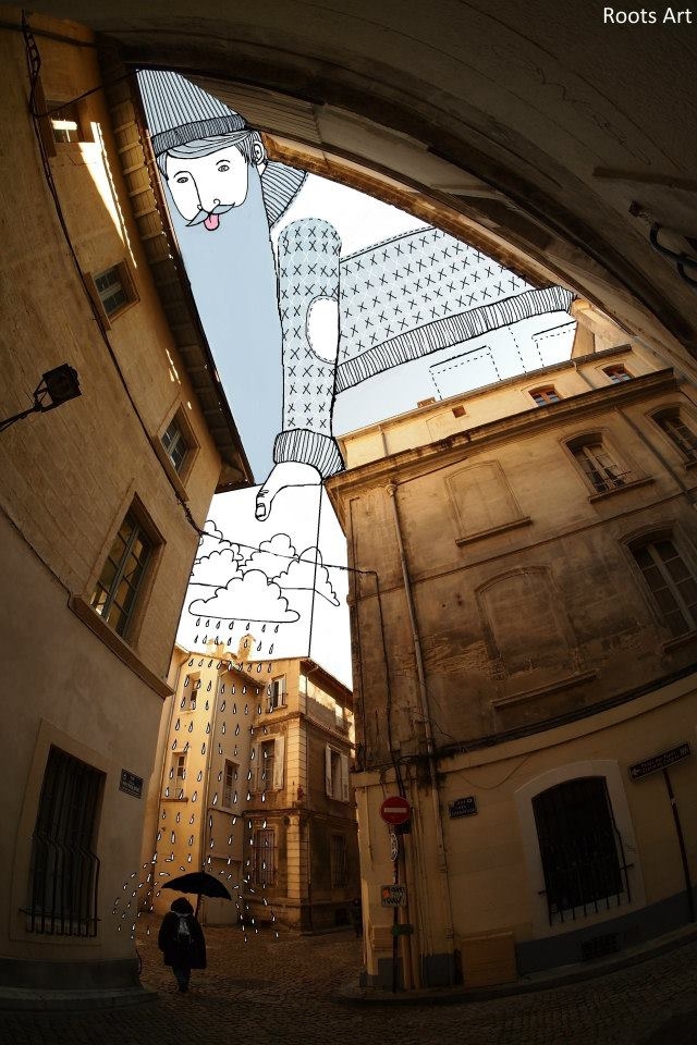 Creative Illustrations Cover The Sky Between Buildings
