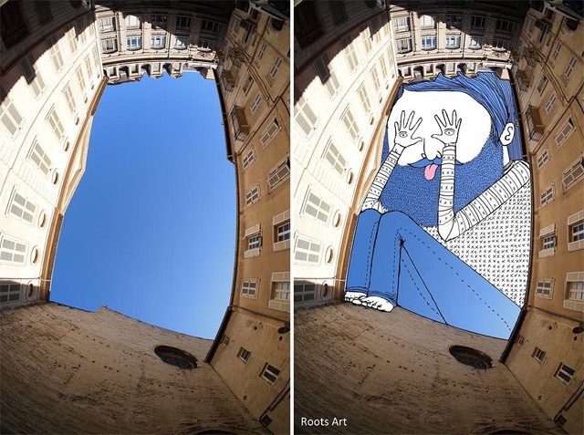 Creative Illustrations Cover The Sky Between Buildings
