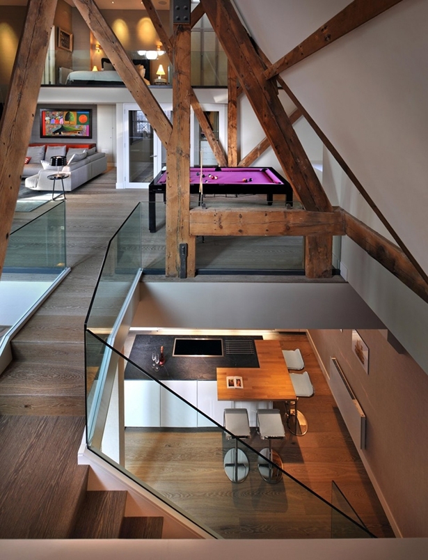 Pool Table and stair case 