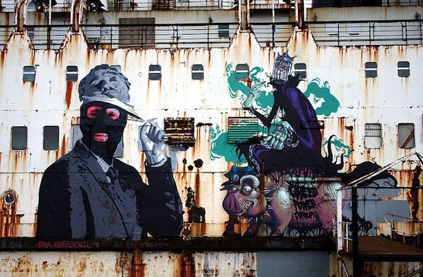 Extraordinary Abandoned Ship Covered In Street Art