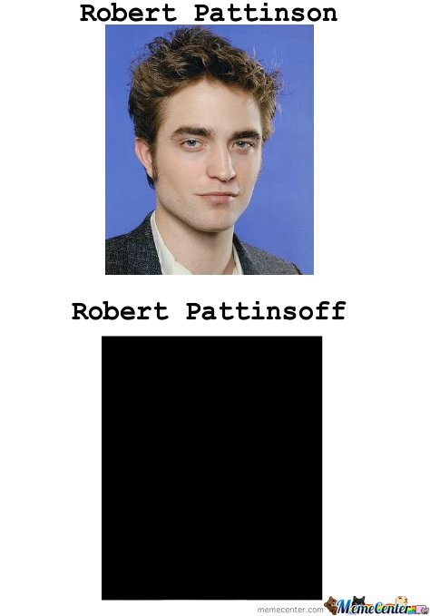 Happy Robert Pattinson is Photoshopped. 
