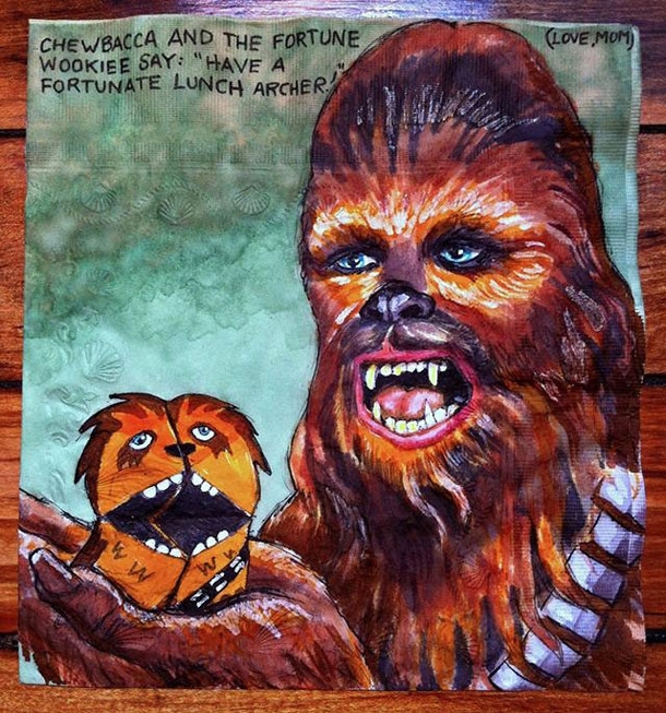 Talented Mom Creates Epic Napkin Art For Her Kids Lunch