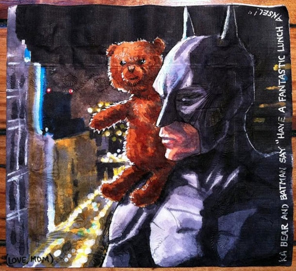 Talented Mom Creates Epic Napkin Art For Her Kids Lunch