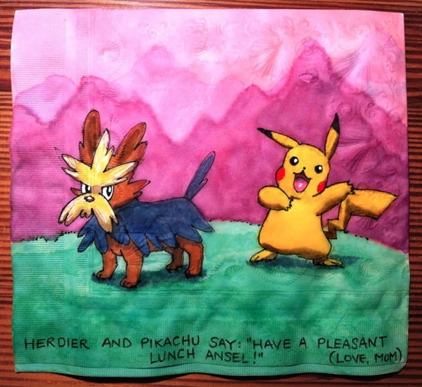 Talented Mom Creates Epic Napkin Art For Her Kids Lunch