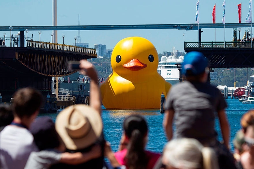 The biggest rubber duck ever in Hong Kong