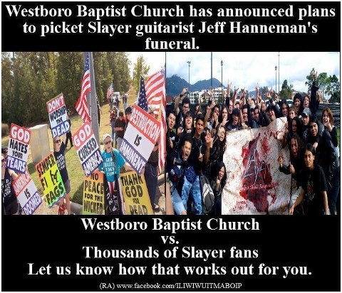 Westboro Baptist Church To Picket Jeff Hanneman's Funeral