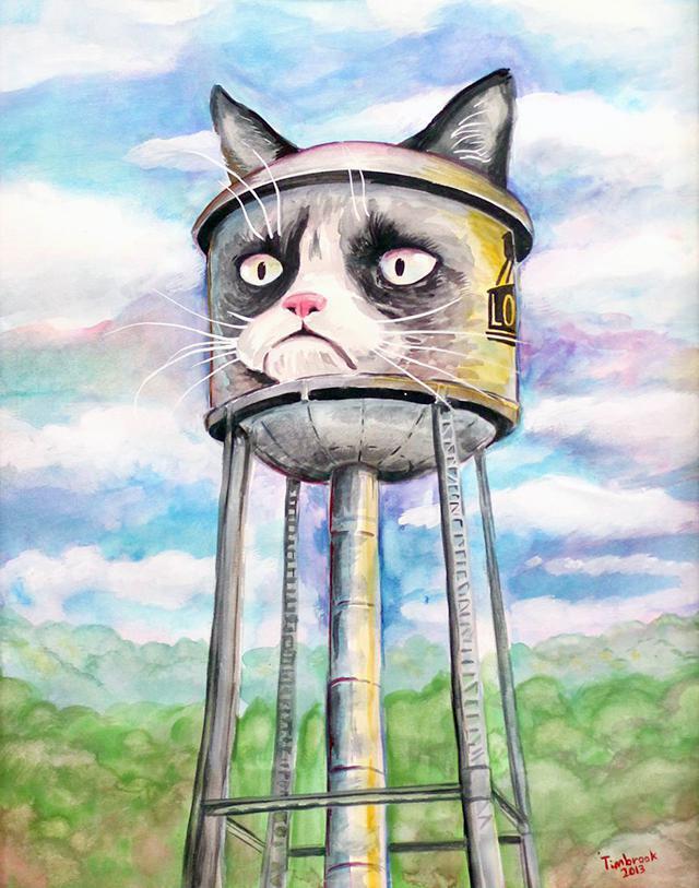 Grumpy Cat Art by Dustin Timbrook