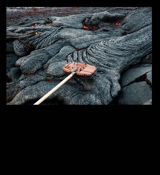 Grilling Hot Dogs On Lava 
