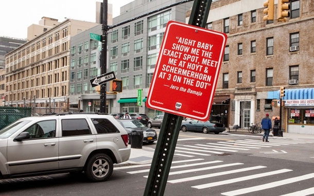 Famous Rap Lyrics Quoted On NYC Street Corners 