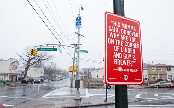 Famous Rap Lyrics Quoted On NYC Street Corners 