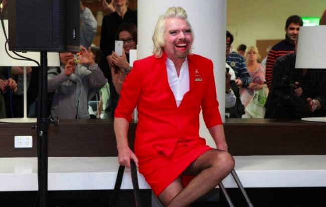 Richard Branson Dressed As Ugly Woman