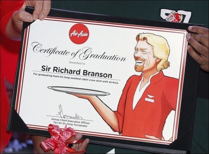 Richard Branson lost a bet 