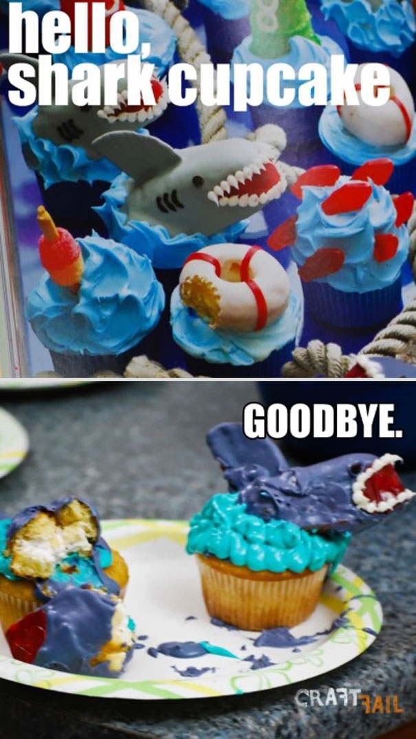 6. Shark Cupcakes