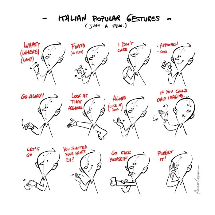 Italian popular gestures by Alfredo Cassano