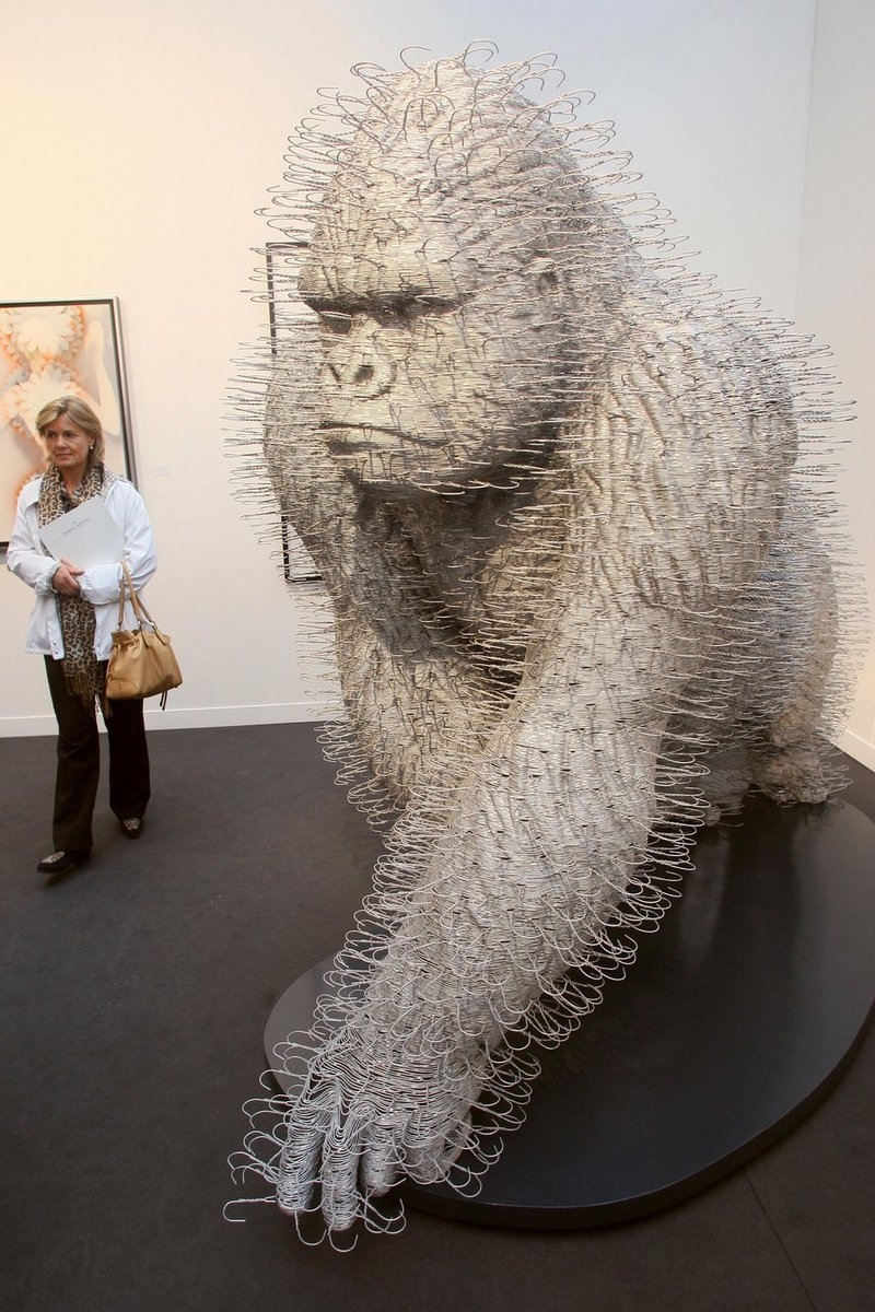 Astounding Sculptures Made Of Clothing Hangers by David Mach.