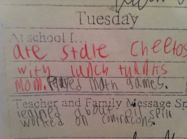 The 7-year-old who publicly outed her mom’s subpar school-lunch preparations.