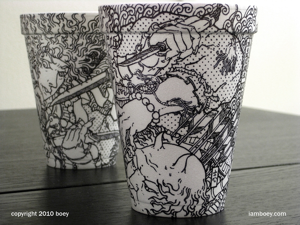 Black Marker Coffee Cup Artwork by Cheeming Boey