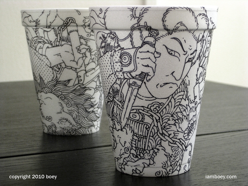 Black Marker Coffee Cup Artwork by Cheeming Boey