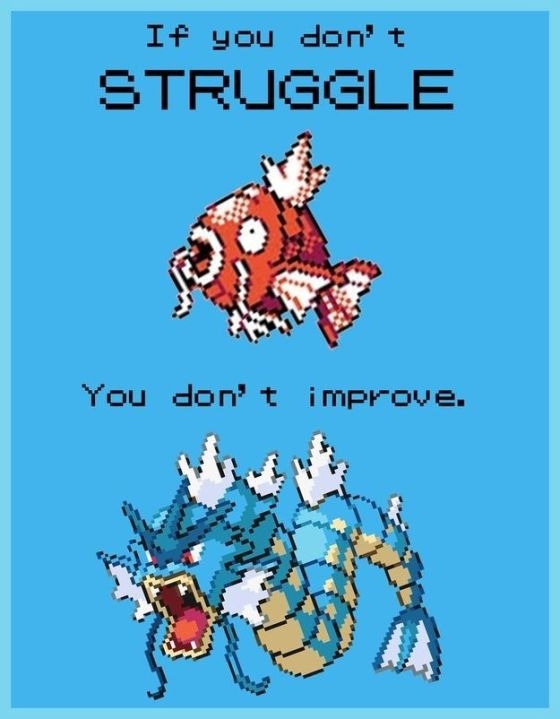 If you don't struggle, you don't improve.