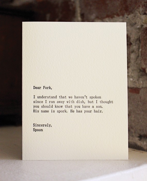 Dear fork...