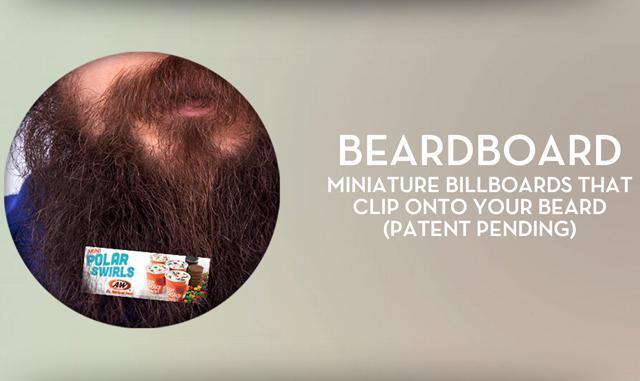 Miniature Billboards that Clip to Your Beard