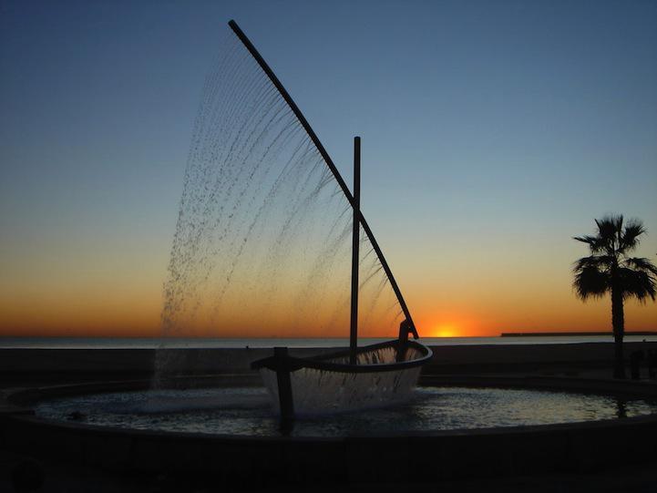 Water Boat Fountain in Valencia, Spain